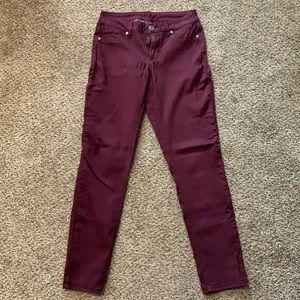 Skinny maroon maurices jeans